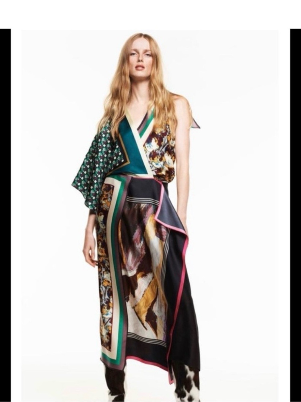 ZARA LIMITED EDITION 100% SILK MIDI DRESS SZ XS